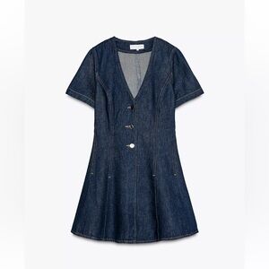 Zara Blue Denim Midi Dress